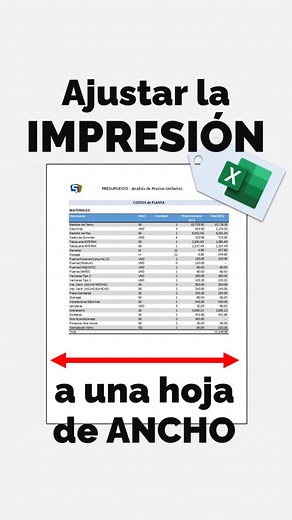 Ajustar impresión en Excel para una hoja de ancho