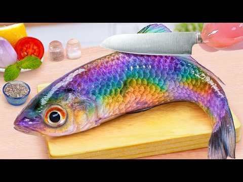 Fishing Tiny Fish 🎣 How To Cook Crispy Small Fried Fish & Chips 😋 Molly Mini Cooking