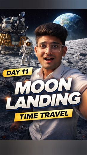 Moon Par First Step😳|Day 11 Vlog |Time Travel Series #TimeTravel#MoonLanding #Day11#SpaceVlog#aivlog