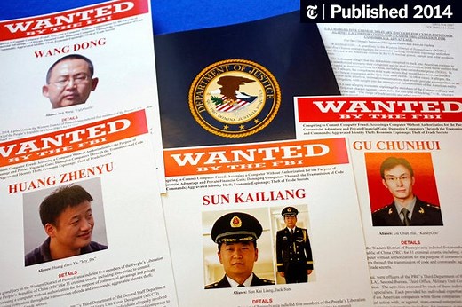 5 in China Army Face U.S. Charges of Cyberattacks (Published 2014)