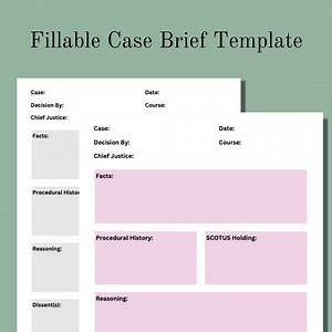 Law School Case Brief Template | Fillable Case Brief | Law School Note Taking - Etsy