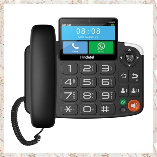 (MFPG) TUYA WIFI Video Recording Phone Cordless SIM Card Phone with 4G Network and Radio Alarm for Home Office EU-PLUG | Lazada PH
