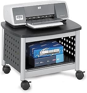 Safco Underdesk Multi Functional Stand - 1855BL, Powder Coated Steel, Swivel Wheels, Holds 100 lb - Home Orginization Solutions