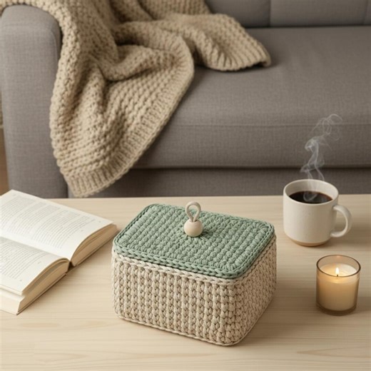 Crochet Basket Pattern, Rectangular Storage Basket With Lid PDF, Beginner Friendly Organizer, Modern Home Decor Crochet Pattern - Etsy UK