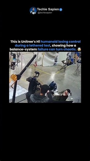 Unitree H1 Humanoid Robot Suddenly Loses Control During Test 🤯