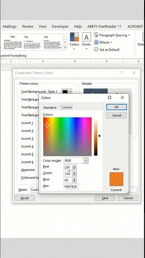 Setting Customized Brand Colors MS Word Color Palette #msword #branding #microsoftword #colorpalette