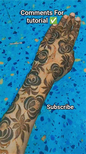 Floral Mehndi For Beginners| COMMENT If you want Tutorial|#hennabyyr786 #hennadesign #shorts #mehndi