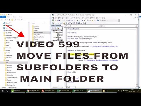 Learn Excel - Video 599 - VBA- Move files from subfolder to folder