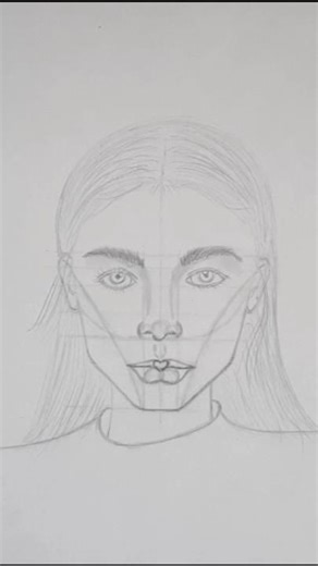 How to Draw a Female Face Front View EASY (Beginner Friendly) #shorts #howtodraw #sketch
