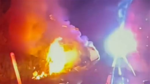 Dramatic video: New Jersey police pull driver from car fire in harrowing rescue