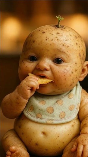 Potato Baby 🥔 | Cute ASMR Eating Chips