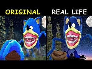 GIANT SHIN SONIC holding Poop | The Sonic Tapes Animation | Original vs Plush Toys