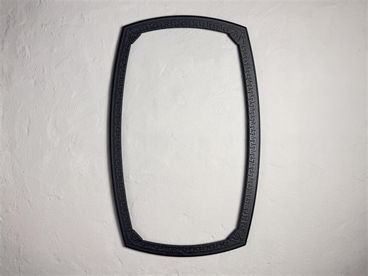 Vintage Rectangular Picture Black Frame: Greek Mosaic Carved Cast Metal - Etsy