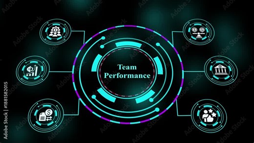 Team performance interface visualizing collaboration dashboards, productivity metrics, efficiency tracking, and workforce optimization.