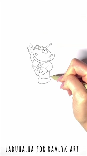 👽🛸 Toy Story Alien Drawing in Minutes ▶️ Cute Pixar Art 🎨 #shorts #drawing #RavlykArt