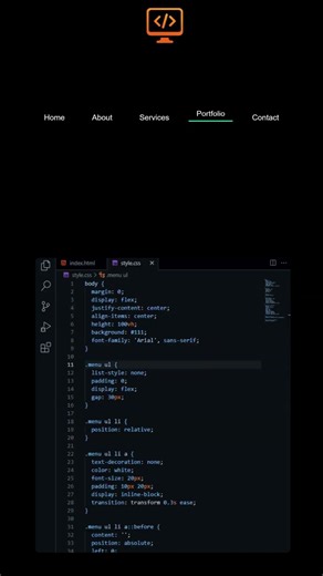 SUPER 3D ANIMATED MENU | HTML CSS JavaScript 🔥 #css #js #html #coding #python