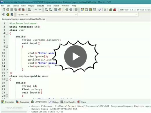 C++ OOP Program | Classes Inheritance Explained! Learn how to build a simple User → Employee → Manager system using Object-Oriented Programming (OOP) in C++. This beginner-friendly example… | Faisal Siraj