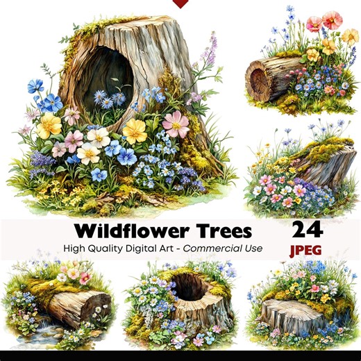 Wildflower Clusters Clipart Bundle Flowers Digital Download Botanical Nature Art JPEG Rustic Garden Commercial Use Spring Wedding Printables - Etsy
