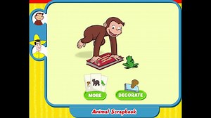 Curious George Animal Scrapbook Cartoon Animation PBS Kids Game Play Walkthrough