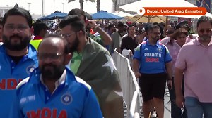 India and Pakistan cricket fans flock to Dubai as the arch-rivals face off in the Champions Trophy. | Reuters