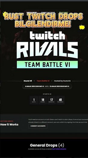 Rust Round 45 TWITCH DROPS Yeni Ödüller ve Tüm Detaylar (Güncel Bilgilendirme)#rust #shorts #gaming
