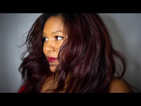 How to dye natural hair burgundy red | Fall hair color ( Ganier Olia: Dark garnet 4.62)