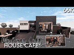 Bloxburg - Modern Loft House Cafe Speed Build (No Gamepass)
