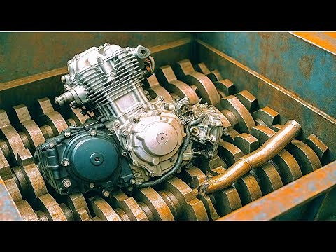 Extreme Dangerous Shredder Shredding Motorbike Engine! Top 20 Metal shredder moments