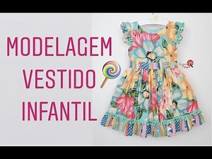 MODELAGEM VESTIDO INFANTIL TAMANHO 4 ANOS E TAMANHO 5 ANOS