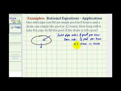Ex 2: Rational Equation Application - Fill a Pool with Drain Open
