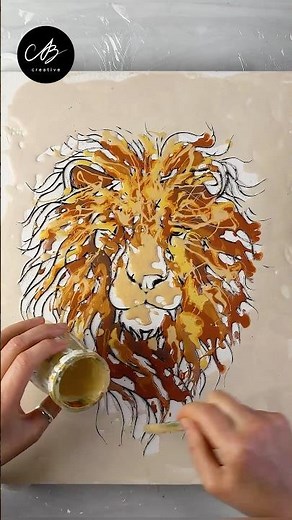 How To Make Art Using A Glue Gun In 50 Seconds 🦁| AB Creative #shorts #art