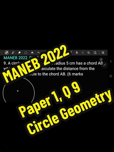 MANEB 2022 Mathematics Paper 1 | Circle Geometry Question Solved Step by Step (Question 9 In this video, we tackle a MANEB 2022 Paper 1 circle geometry question involving chords and radius. The lesson focuses on how to apply geometric principles to find distances in a circle. This is part of exam revision for understanding circle geometry questions in Mathematics.#MANEB #Mathematics #CircleGeometry #ExamPreparation #MathTutorial