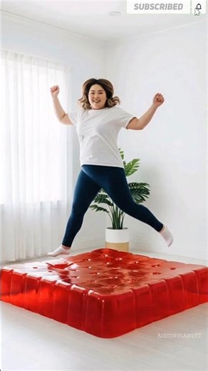 World’s Softest Jelly Bed #shorts #viral #jelly #ai #aishorts #trendingshorts #asmr #jellybed