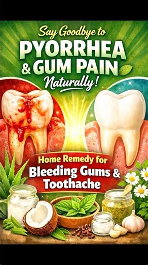 Say Goodbye to Pyorrhea and Gum Pain Naturally! 🌱 Home Remedy for Bleeding Gums & Toothache #pain