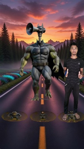 I jumped on balls to Bat Crocodile, Bat Horse, Bat Siren head 😱#shorts