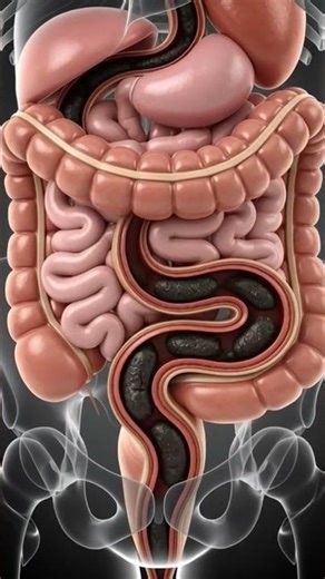 constipation of human body 3D medical visualization