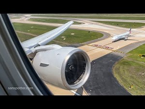 Insane engine sound! AA 777-200 takeoff at DFW