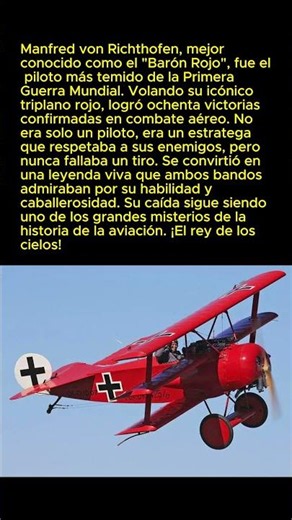 ¡EL AS DE ASES! Manfred von Richthofen, el terror del aire ✈️🩸 #Historia #Aviacion #Shorts