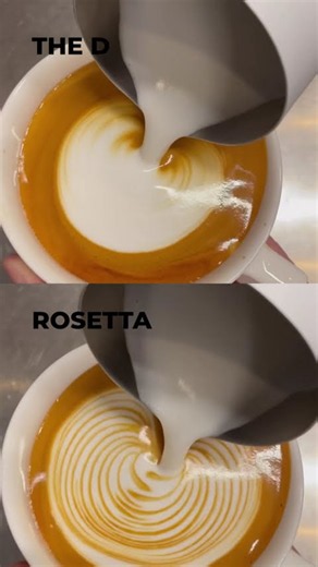 Latte Art Tutorial: The D VS Rosetta #shorts #latteart #tutorial al
