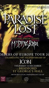 5.3K views · 627 reactions | A huge thank you to everyone who came to see us on Thursday, we know some of you travelled great distances to be there. And a special thank you to @officialparadiselost for inviting us to celebrate their 30th anniversary of Icon. See you on the road. | My Dying Bride | Facebook