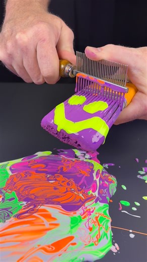 Subtle Sizzle on Instagram: "Purple + neon yellow = instant dopamine boost ⚡️🎨#satisfyingvideos #paintmixing #asmrvideo #oddlysatisfying #reels #viralreels"