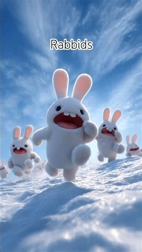 Rabbids slowly run🥳#funnyshorts
