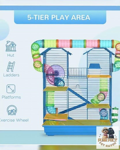 5 Tier Hamster Cage with Tubes and Tunnels