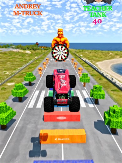 Andrey's Monster Truck vs Teacher's Military Tank