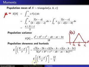 Triangular distribution moments