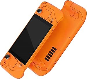 eXtremeRate DIY Full Set Shell with Buttons for Steam Deck LCD, Custom Faceplate Back Plate Replacement Shell for Steam Deck LCD - Royal Orange [Console NOT Included]