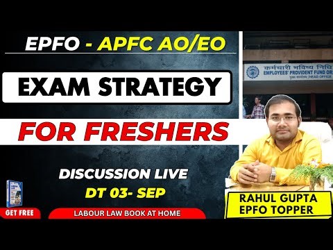 Live 3 Sep | EPFO 2025 Exam Strategy for Freshers | Success Road Map | APFC AO EO