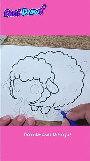 dibuja una OVEJA súper fluffy en segundos 🐑✨ #dibujoscreativos #cuteart