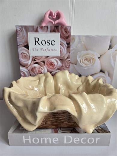 Vinatge Ceramic Woven Basket, Decorative Centerpiece Bread Basket. - Etsy