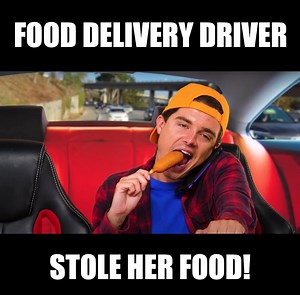 13K views · 438 reactions | Will this delivery driver get caught eating customers' food?! | Totally Studios | Facebook